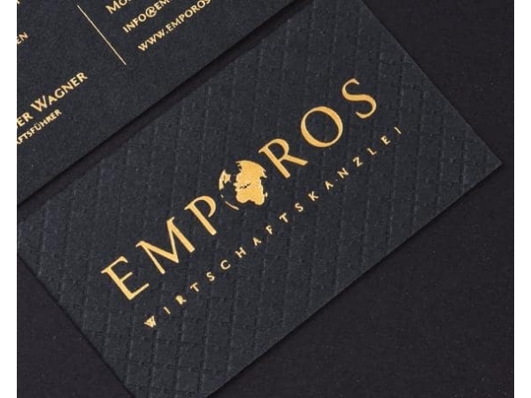 In name card ép nhũ kim